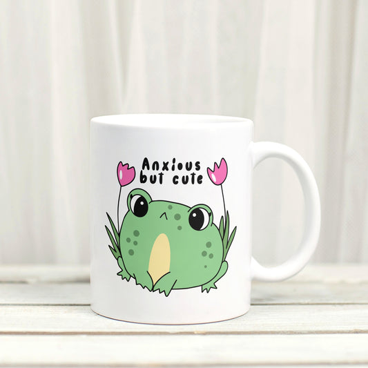 Anxious but Cute Frog Mental Health Inspired Mug