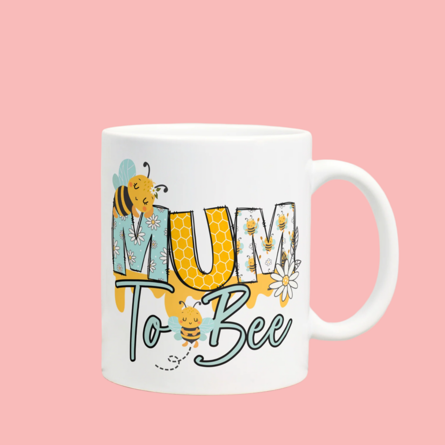 Mum to Bee 11oz Mug - Cute, Colour Bee Themed, Gift for Expecting Mothers