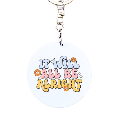 It Will Be Alright - Retro Mental Health Inspired Keyring