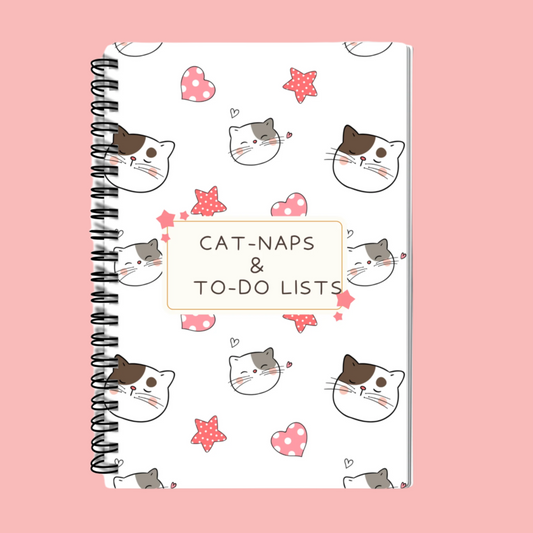 Cat Naps & To-Do Lists - Cute Kawaii Cat Illustration Notebook