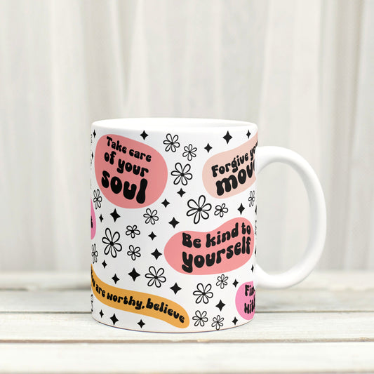 Spiritual Affirmations - Retro Mental Health Inspired Mug