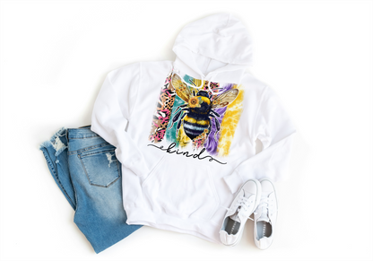 Bee Kind Watercolour Inspirational Hoodie