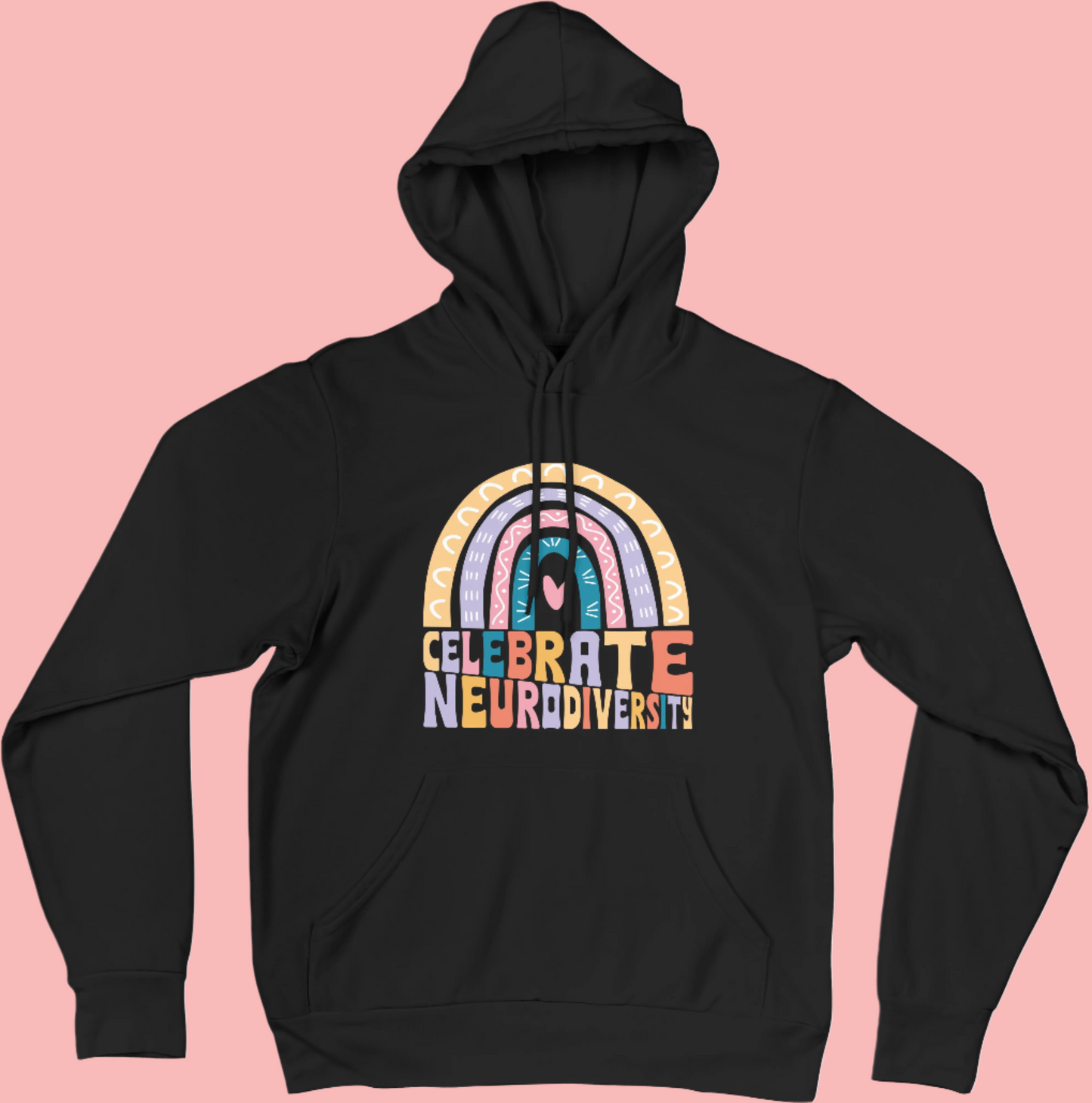 Celebrate Neurodiversity Retro Rainbow Inclusion Hoodie