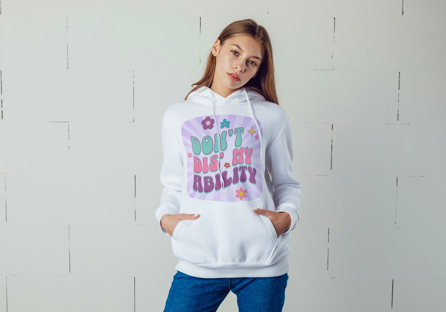 Don't Dis' My Ability - Retro Style Empowering Hoodie for Diverse Abilities