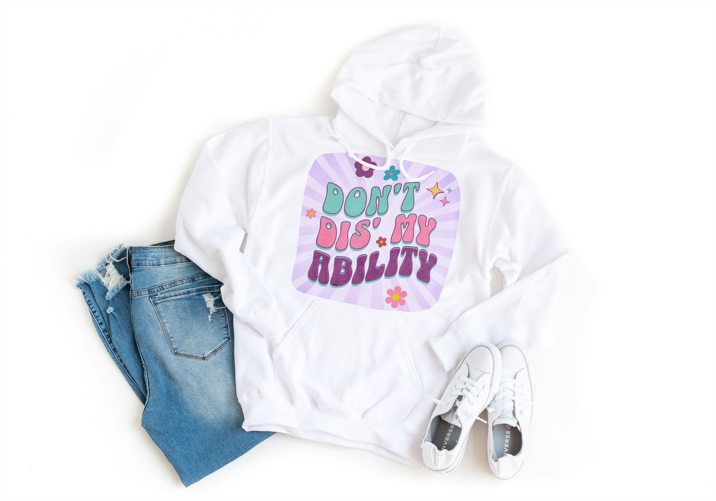 Don't Dis' My Ability - Retro Style Empowering Hoodie for Diverse Abilities