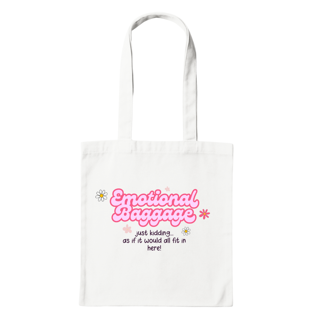 Emotional Baggage Funny Mental Health Inspired Tote Bag