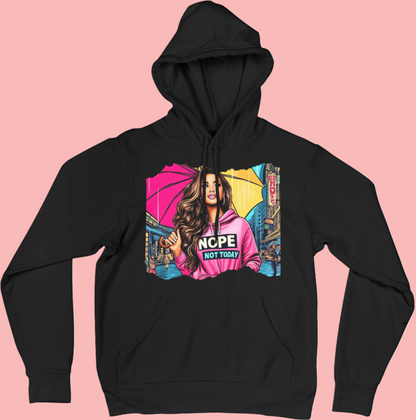 Nope Not Today - Sarcastic Character Women's Mental Health Inspired Hoodie