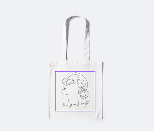 Be Yourself LineArt Woman Tote Bag