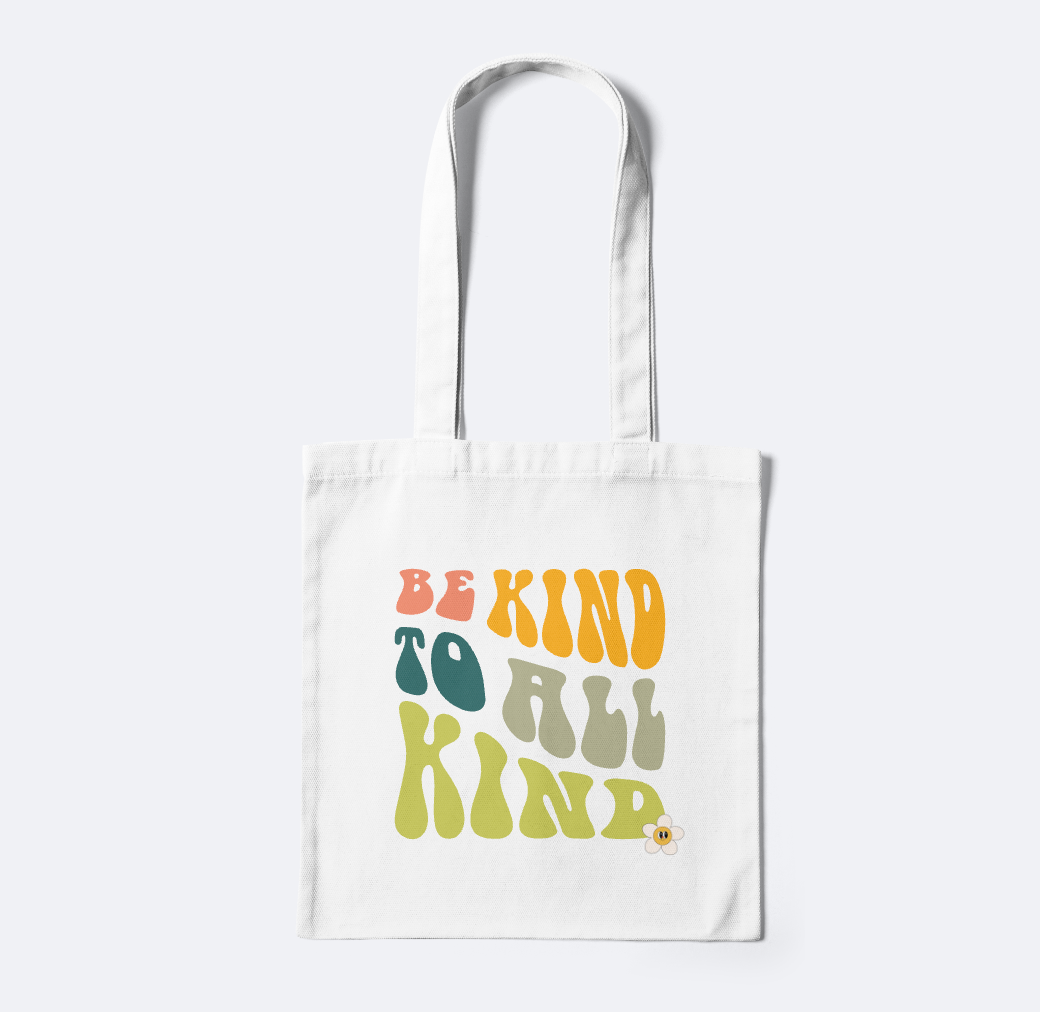 Be Kind to All Kind - Retro Mental Health Inspired Tote Bag