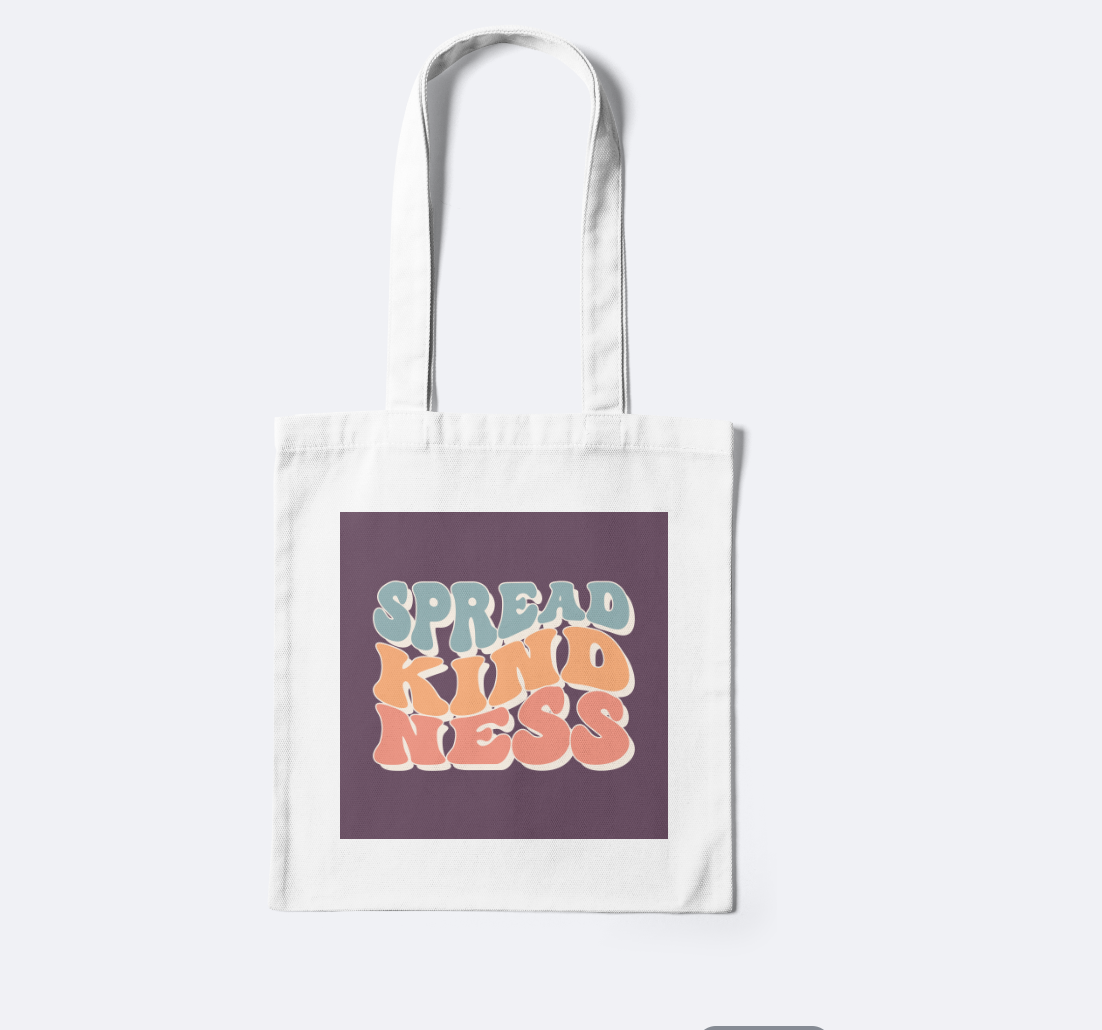 Spread Kindness- Retro Mental Health Inspired Tote Bag