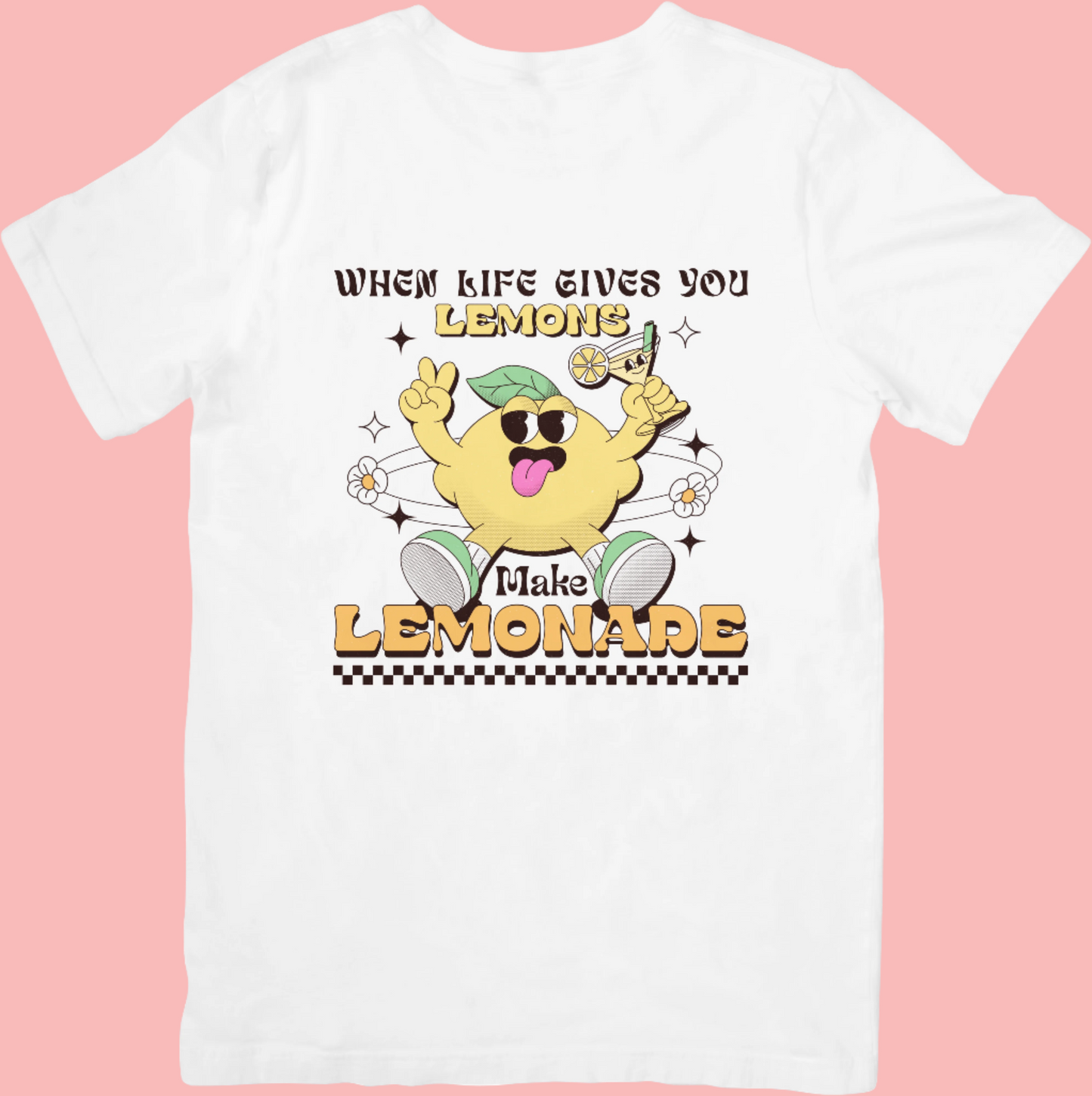 When Life Gives You Lemons - Cute Retro Mental Health Inspired Crewneck T-shirt