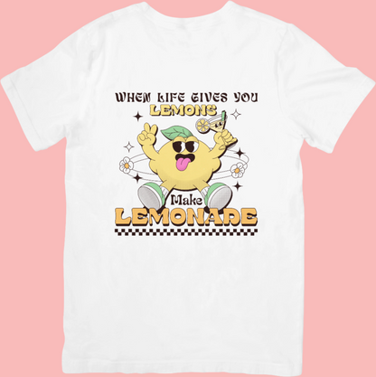 When Life Gives You Lemons - Cute Retro Mental Health Inspired Crewneck T-shirt