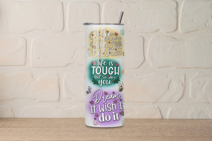 Colourful Affirmations 20oz Skinny Tumbler